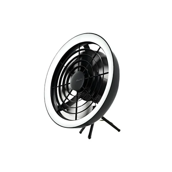 JISULIFE FA17 Rechargeable Fan With LED Light and table tripod