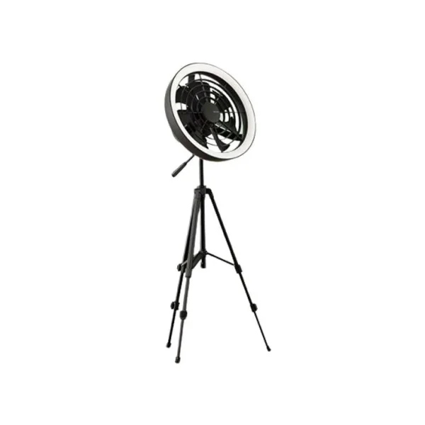 JISULIFE FA17 Rechargeable Fan With LED Light and long tripod