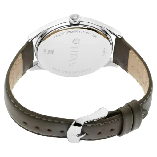 Titan NP1802SL08 Gray Leather Analog Men's Watch